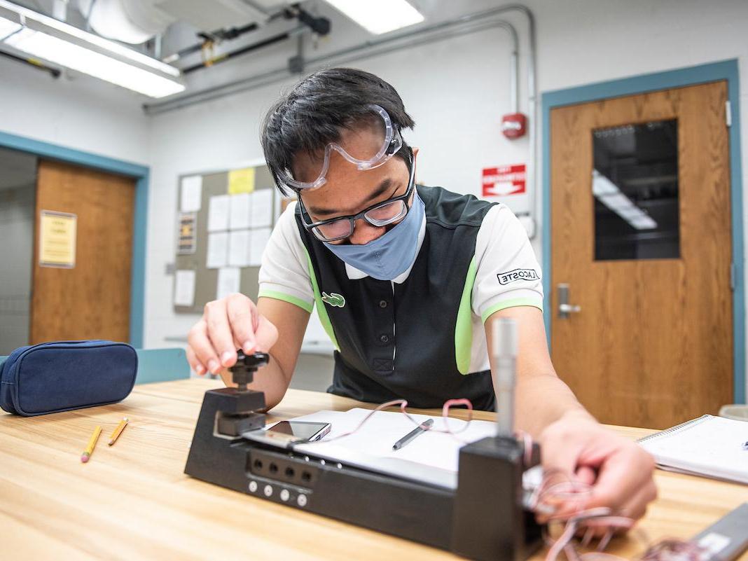 Student in lab